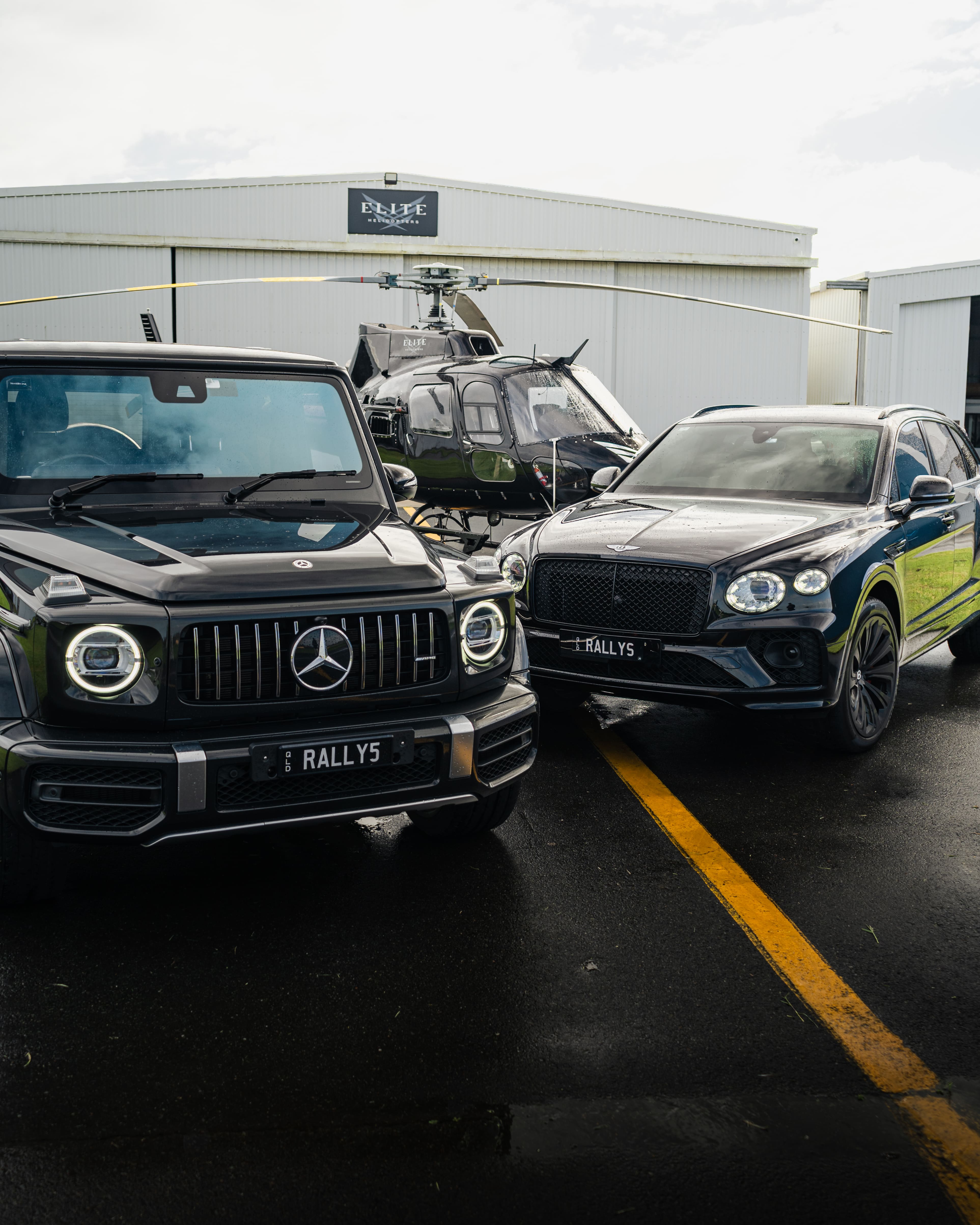Luxury chauffeur vehicle at airport