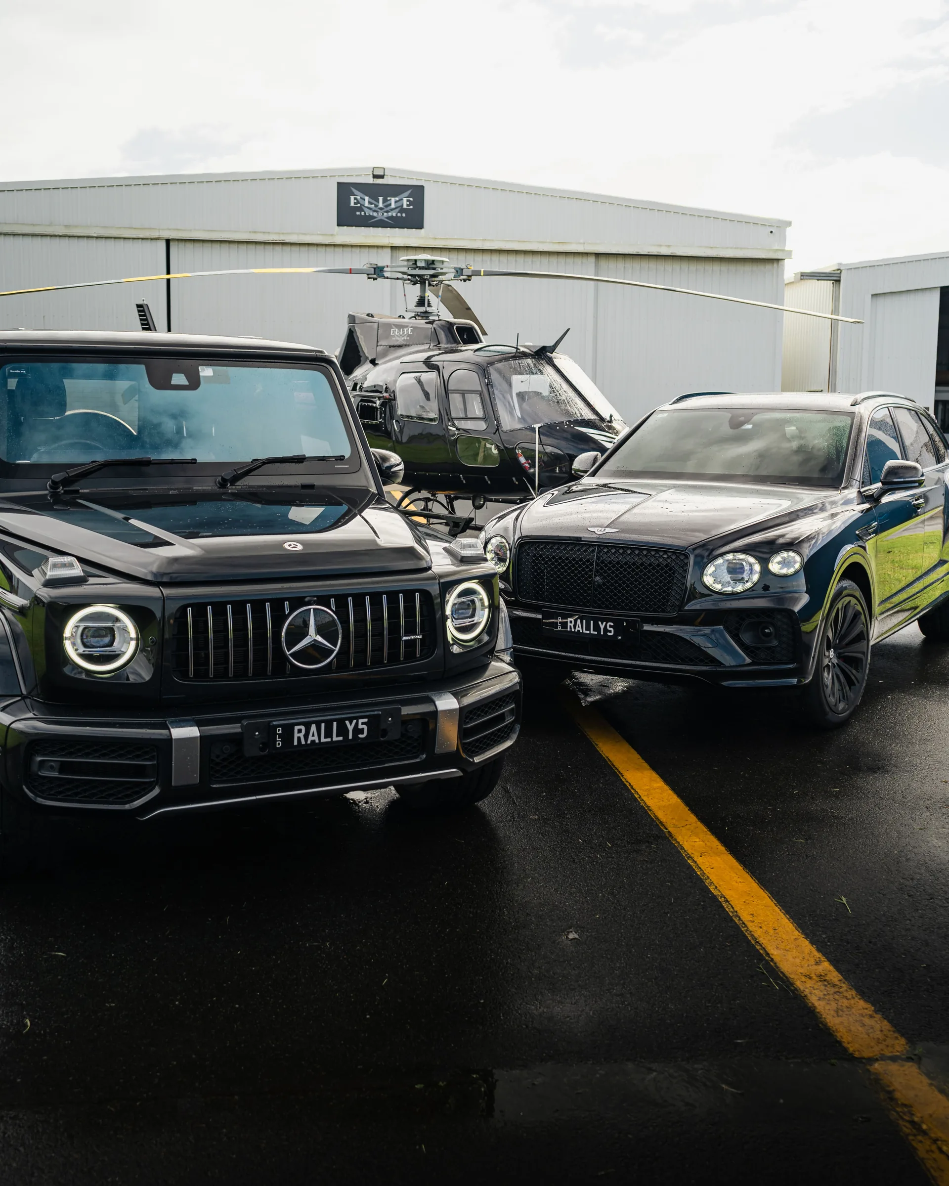 Luxury chauffeur vehicle at airport