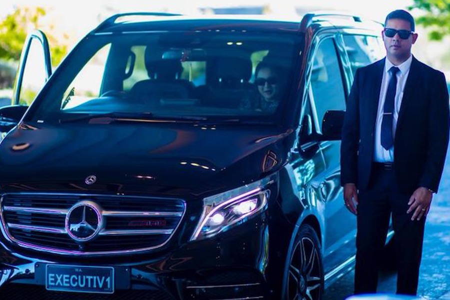 Corporate transport service in Perth with professional chauffeur and executive vehicle